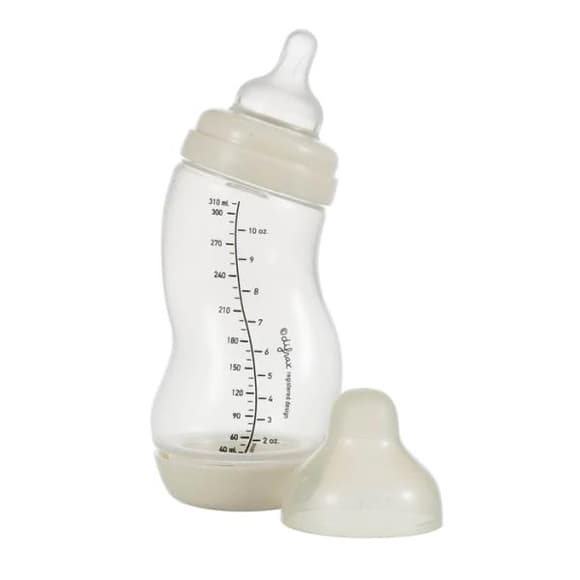 Антиколікова пляшечка Difrax S-bottle Wide із силіконовою соскою 310 мл молочний (707 Popcorn)